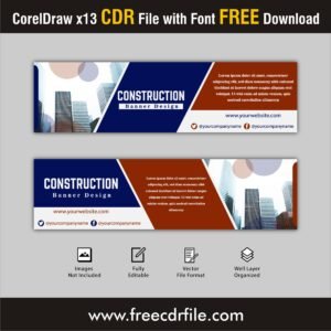 construction work flex banner cdr file free download