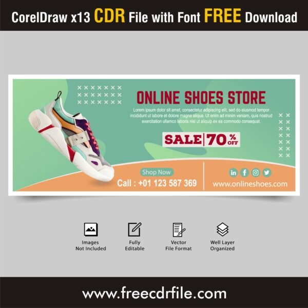 online shoes flex banner cdr file free download